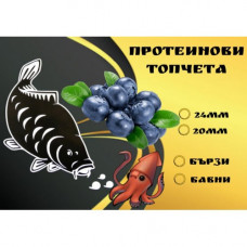 Бавно разтворими протеинови топчета  калмар и боровинка squid and blueberry Mivado 