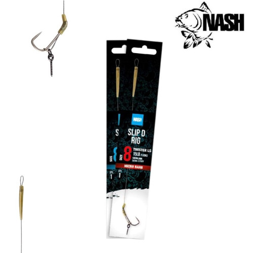 Вързани куки Nash Slip D Rig NASH TACKLE шаранджийски куки
