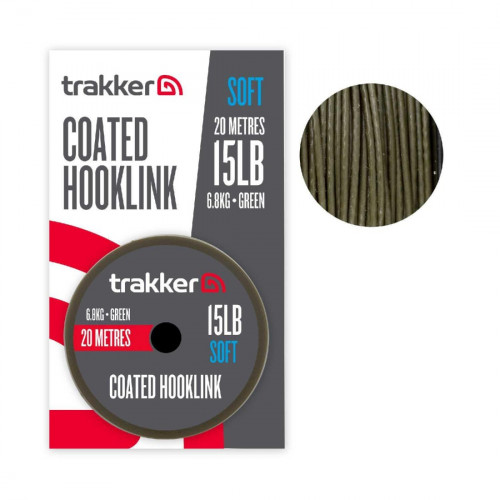 Повод с покритие Trakker Soft Coated Hooklink Green, 20м_Trakker