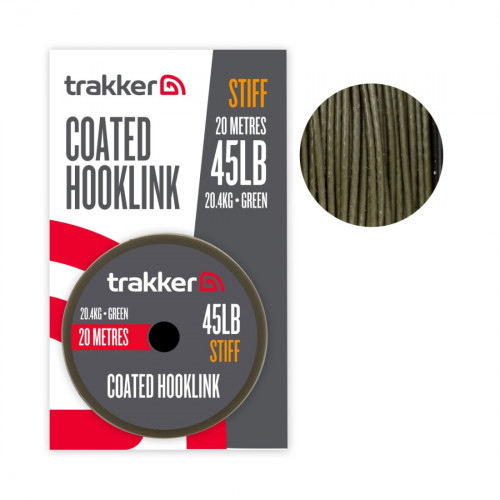 Повод с покритие Trakker Stiff Coated Hooklink Green, 20m_Trakker