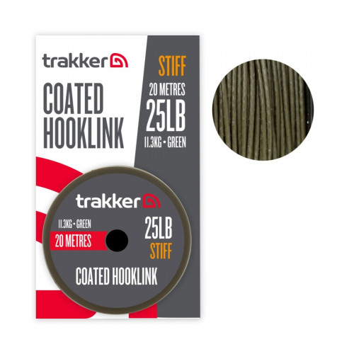 Повод с покритие Trakker Stiff Coated Hooklink Green, 20m_Trakker