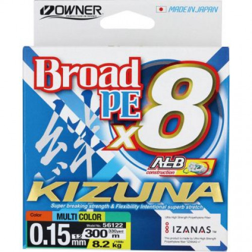 Плетено влакно Owner KIZUNA X8 MULTICOLOR - 300м_Owner