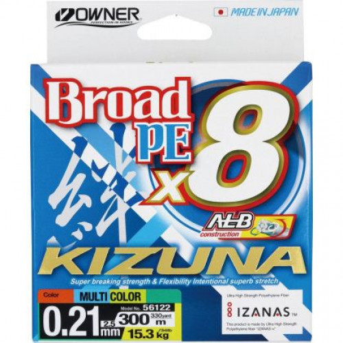 Плетено влакно Owner KIZUNA X8 MULTICOLOR - 300м_Owner