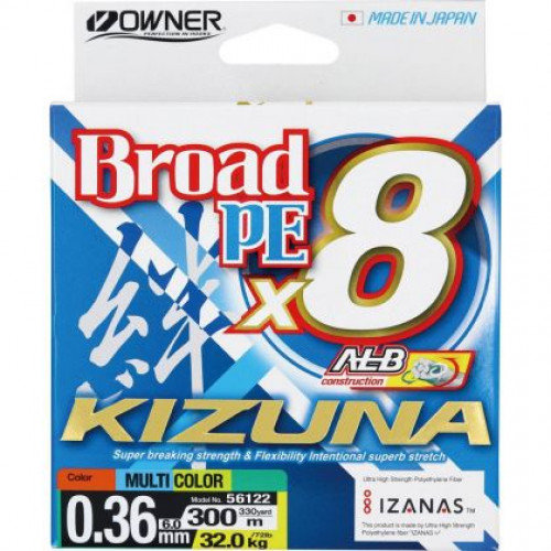 Плетено влакно Owner KIZUNA X8 MULTICOLOR - 300м_Owner