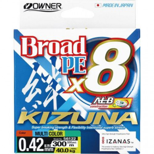 Плетено влакно Owner KIZUNA X8 MULTICOLOR - 300м_Owner