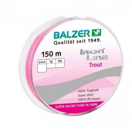 Плетено влакно Balzer IRON LINE TROUT X3 PINK - 150м_Balzer