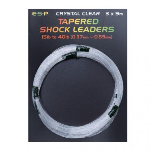 Шок лидери ESP TAPERED SHOCK LEADERS CRYSTAL CLEAR_ESP