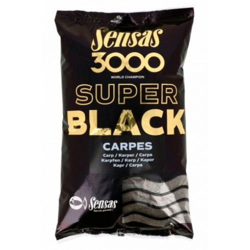 Захранка Sensas 3000 SUPER BLACK - CARP 1KG_Sensas