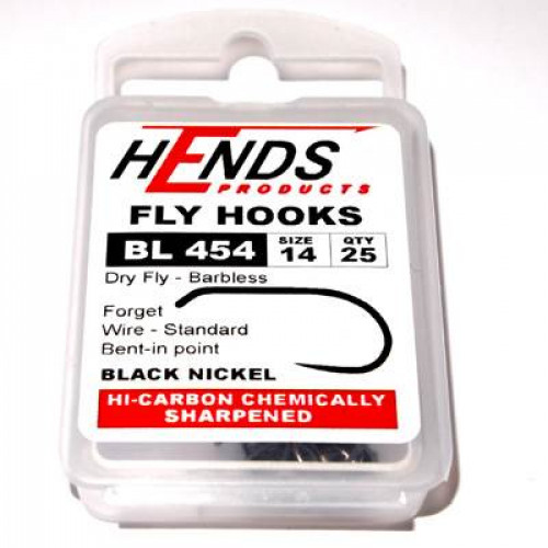 Hends Dry Fly Hooks 454 BL #14_Hends