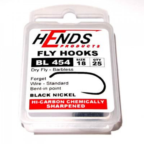Hends Dry Fly Hooks 454 BL #18_Hends
