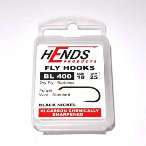 Hends Dry Fly Hooks 400 BL #18_Hends