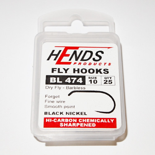 Hends Dry Fly Hooks 474 BL #10_Hends