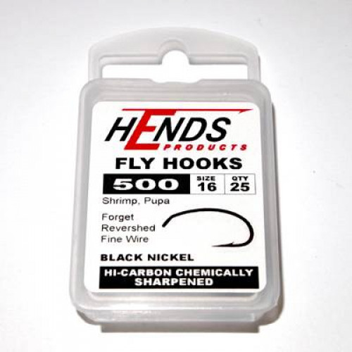 Hends Shrimp Fly Hooks 500 BL #16_Hends