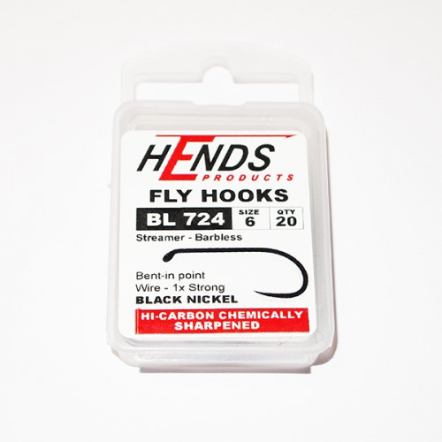 Hends Streamer Fly Hooks 724 BL #6_Hends