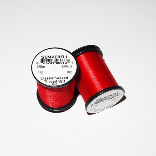 Semperfli 8/0 Classic Waxed Thread Red_Semperfli