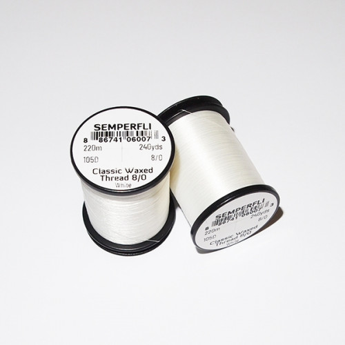 Semperfli 8/0 Classic Waxed Thread White_Semperfli