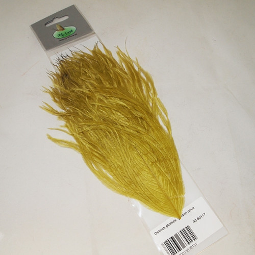 Fly Scene Ostrich Plumes  / Golden Olive_Fly