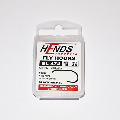 Hends Dry Fly Hooks 474 BL #18_Hends