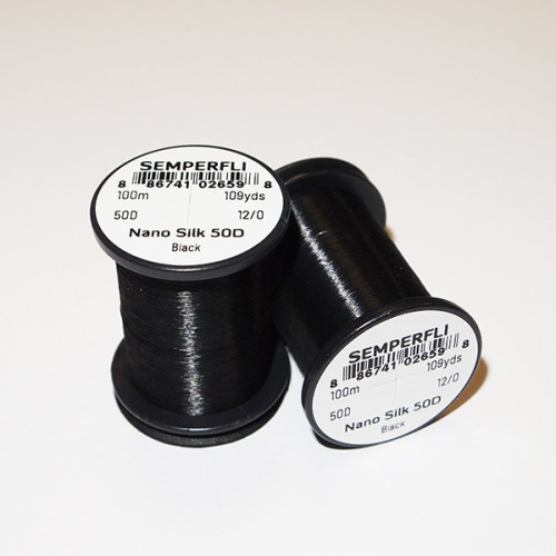 Semperfli Nano Silk 50D 12/0 Thread / Black_Semperfli