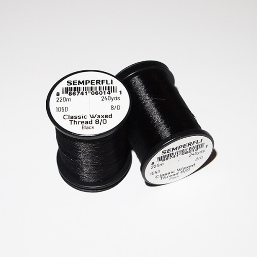 Semperfli 8/0 Classic Waxed Thread Black_Semperfli