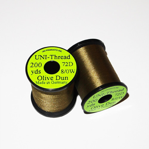 Uni Thread 8/0 Waxed Olive Dun_Uni