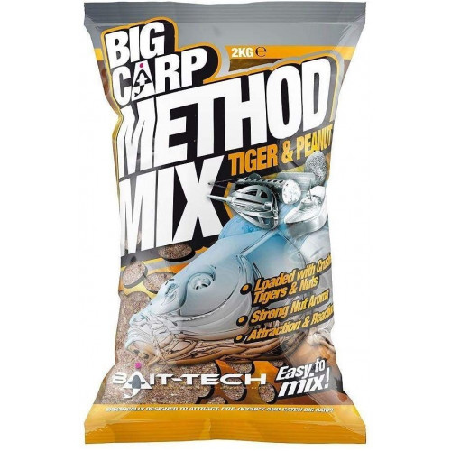 Захранка - BAIT-TECH - Big Carp Method Mix: TIGER & PEANUT - 2kg_Bait-tech