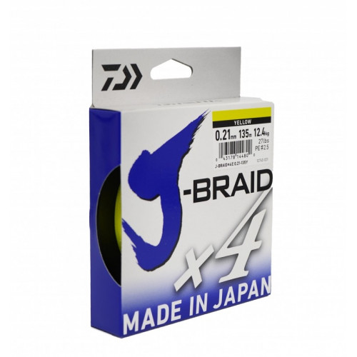 Плетено влакно Daiwa J-BRAID X4 YELLOW (жълто) - 135м_Daiwa