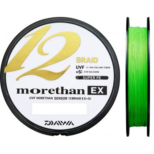 Плетено влакно Daiwa MORETHAN 12 BRAID EX+SI LIME GREEN (зелено) - 135m_Daiwa