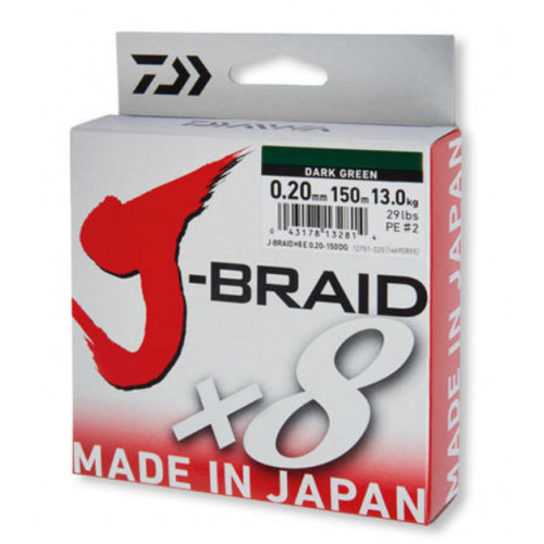 Плетено Влакно Daiwa J-BRAID X8 - 300м /тъмно зелено_Daiwa