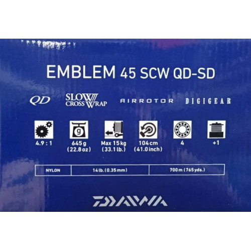 Шаранджийска макара DAIWA 21 EMBLEM 45 SCW QD SD (SuperDeep)_Daiwa