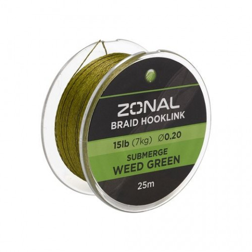 Плетено влакно за повод KODEX Zonal Submerge 15lb/25m - Weed Green_Kodex