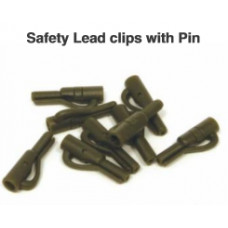 Клипсове за олова с клин - SAFETY LEAD CLIPS WITH PIN - BROWN