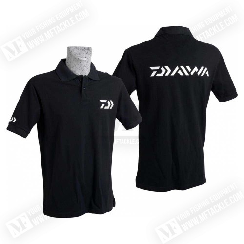 Тениска - DAIWA Polo Crew Black - Logo White_Daiwa
