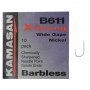Куки единични без контра - KAMASAN B611 X Strong Wide Gape Nickel Barbless_KAMASAN