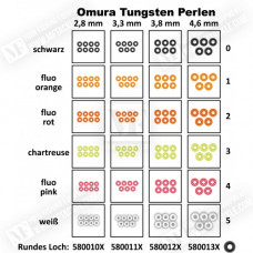 Волфрамова тежест - FTM Tungsten Bead Omura Round Hole - Ø 2,8mm