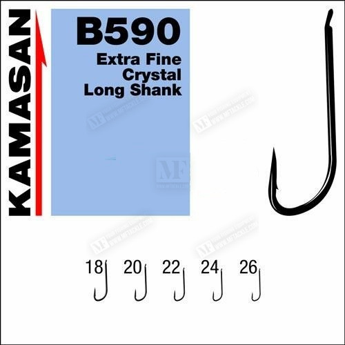 Куки единични - KAMASAN B590 Extra Fine Crystal Long Shank Barbed_KAMASAN
