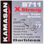 Куки единични без контра - KAMASAN B711 X Strong Wide Gape Barbless_KAMASAN