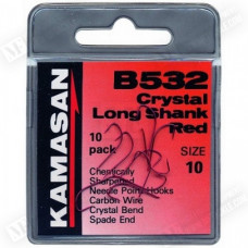 Куки единични - KAMASAN B532 Crystal Long Shank Red