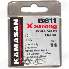 Куки единични - KAMASAN B611 X Strong Wide Gape Nickel