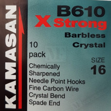 Куки единични без контра - KAMASAN B610 X Strong Barbless Crystal