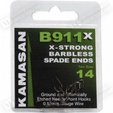 Куки единични без контра - KAMASAN B911 X-strong Barbless Spade End
