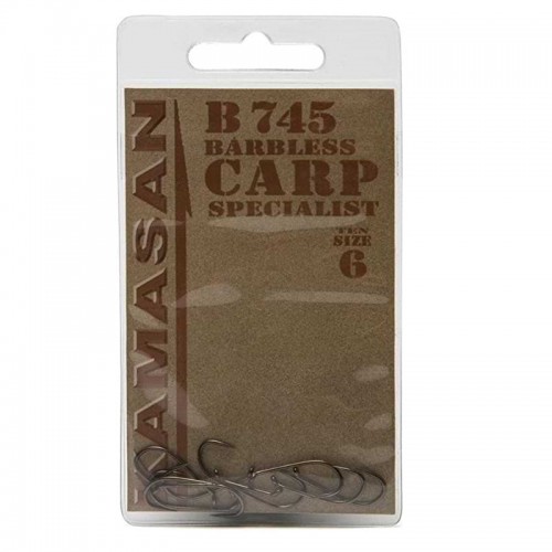 Куки шаранджийски без контра - KAMASAN B745 Carp Specialist Barbless_KAMASAN