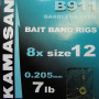 Вързани куки, без контра - KAMASAN B911 Bait Band Rigs Hooks to Nylon Barbless_KAMASAN