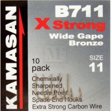 Куки единични - KAMASAN B711 X-Strong Wide Gape Bronze
