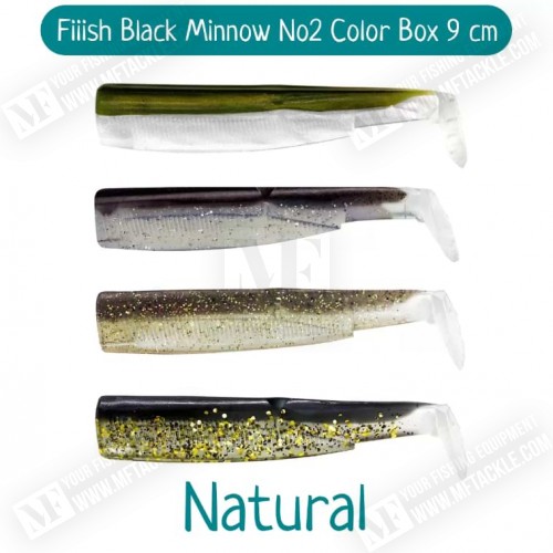 Силиконова примамка - FIIISH Black Minnow No2 Color Box - 9cm Natural_Fiiish