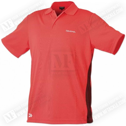 Тениска с яка - DAIWA Polo Shirt Red and Black_Daiwa