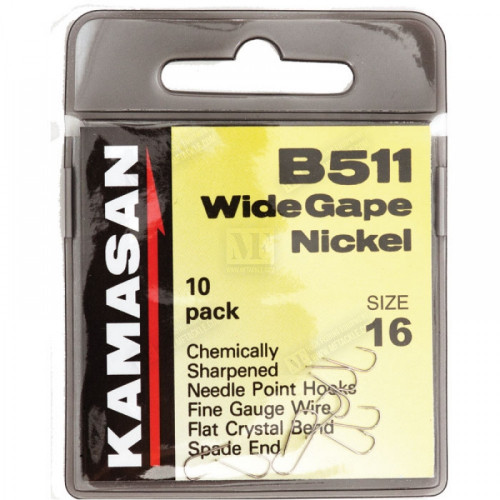 Куки единични - KAMASAN B511 Wide Gape Nickel_KAMASAN