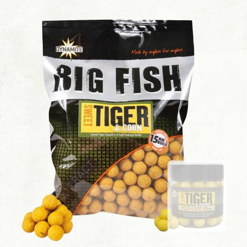Протеинови топчета - DYNAMITE BAITS Big Fish Sweet Tiger and Corn Boilies 15mm 1.8kg_Dynamite Baits