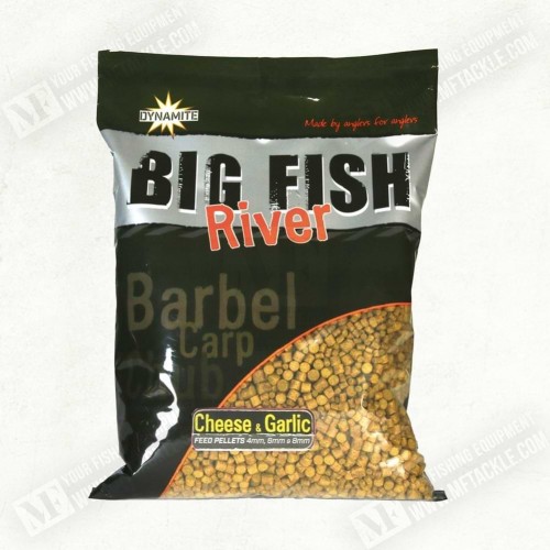 Пелети - DYNAMITE BAITS Big Fish River Cheese and Garlic Pellets 4, 6, 8mm 1.8kg_Dynamite Baits