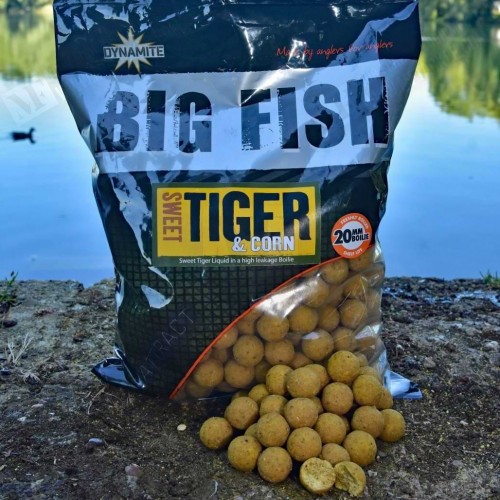 Протеинови топчета - DYNAMITE BAITS Big Fish Sweet Tiger and Corn Boilies 20mm 1.8kg_Dynamite Baits